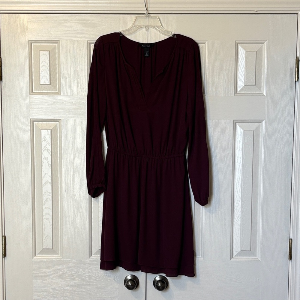 WHBM Cabernet Wine Blouson Dress